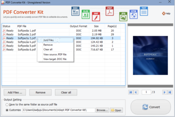 Adept PDF Converter Kit screenshot