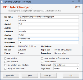 Adept PDF Info Changer screenshot