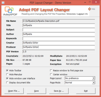 Adept PDF Layout Changer screenshot