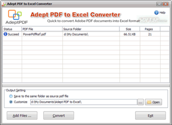 Adept PDF to Excel Converter screenshot 2