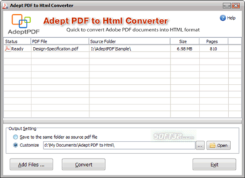 Adept PDF to Html Converter screenshot 2