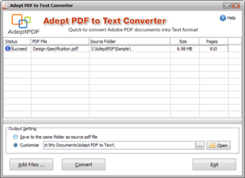 Adept PDF to Text Converter screenshot 2