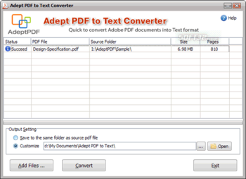Adept PDF to Text Converter screenshot 3