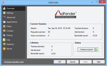 AdFender screenshot