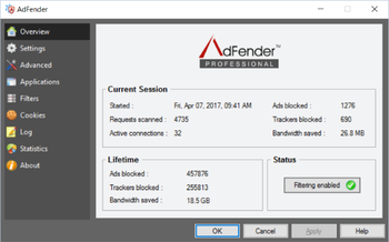 AdFender screenshot