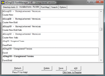 ADingOD FontManager screenshot