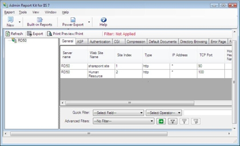 Admin Report Kit for IIS 7 -  screenshot
