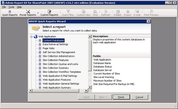 Admin Report Kit for SharePoint 2007 screenshot