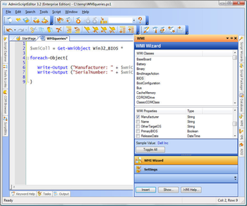 Admin Script Editor screenshot