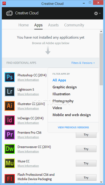 Adobe Creative Cloud screenshot