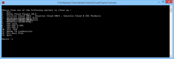 Adobe Creative Cloud Cleaner Tool screenshot