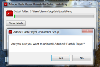 Adobe Flash Player Uninstaller screenshot