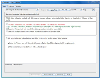 Adobe Illustrator CS5 ACE Exam Aid screenshot