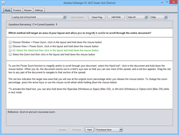 Adobe InDesign CC ACE Exam Aid screenshot