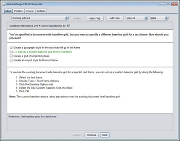 Adobe InDesign CS6 ACE Exam Aid screenshot