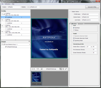 Adobe Lens Profile Creator screenshot