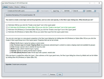 Adobe Photoshop CC 2015 ACE Exam Aid screenshot