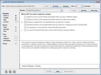 Adobe Photoshop Lightroom ACE Exam Aid screenshot