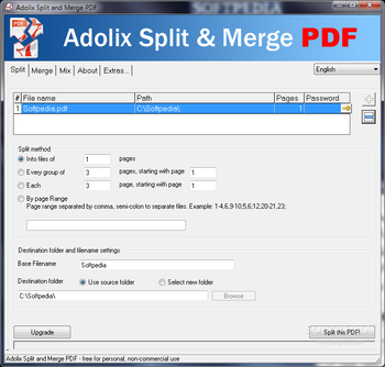 Adolix Split & Merge PDF screenshot