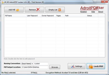 AdroitPDF Locker screenshot