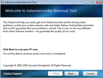 Adservercookie Removal Tool screenshot