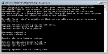 ADSL Reporter screenshot