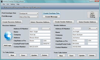 Advance Envelope Printing Software screenshot