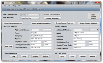 Advance Envelope Printing Software screenshot