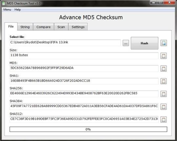Advance MD5 Checksum screenshot