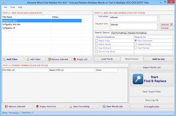 Advance Word Find Replace Pro screenshot