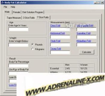 Advanced Body Fat Calculator screenshot