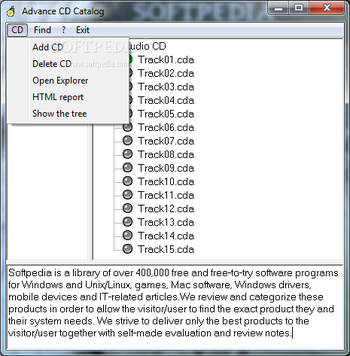 Advanced CD catalog screenshot 2