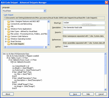 Advanced Code Snippets Manager screenshot 2