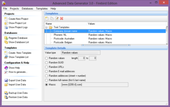 Advanced Data Generator for Firebird screenshot 2