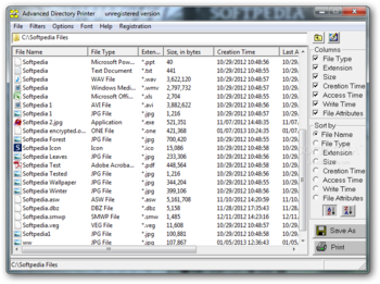 Advanced Directory Printer screenshot