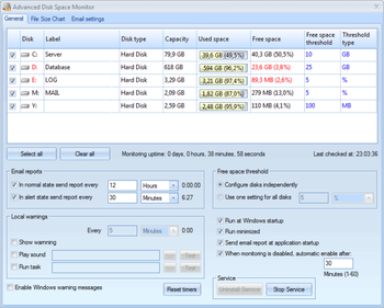 Advanced Disk Space Monitor screenshot