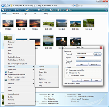 Advanced Encryption Plugin for Explorer screenshot