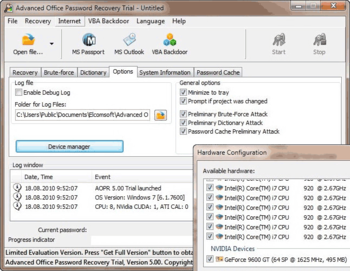 Advanced Excel 2000 Password Recovery screenshot