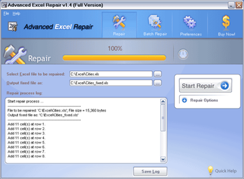 Advanced Excel Repair screenshot 3