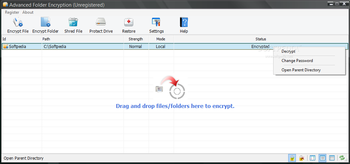 Advanced Folder Encryption screenshot
