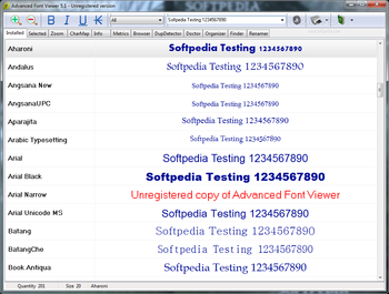Advanced Font Viewer screenshot