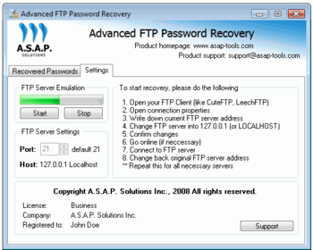 Advanced FTP Password Recovery screenshot