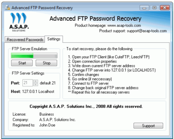 Advanced FTP Password Recovery screenshot 2