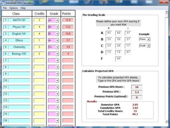 Advanced GPA Calc screenshot
