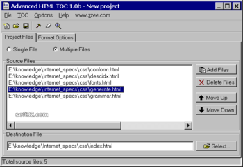 Advanced HTML TOC screenshot 2