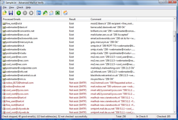Advanced Maillist Verify screenshot