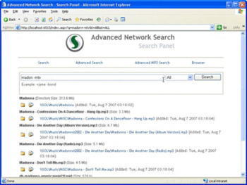 Advanced Network Search screenshot