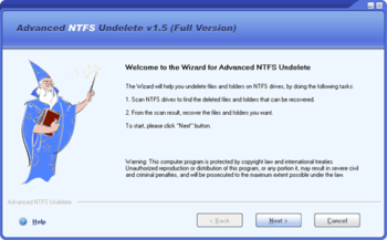 Advanced NTFS Undelete screenshot