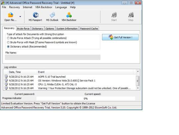 Advanced Office Password Recovery screenshot