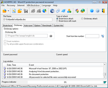 Advanced Office XP Password Recovery Pro screenshot 2